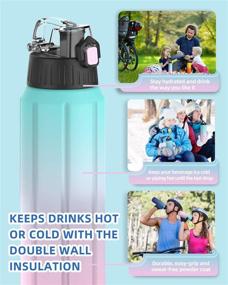 img 3 attached to 🎁 FJbottle 22 oz Stainless Steel Water Bottle with Removable Strainer, Push-Button Flip Lid, Portable Vacuum Insulated - Hot/Cold Keepsake, Ideal Gift - Tiffany Pink+