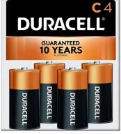 🔋 duracell coppertop c alkaline batteries - long lasting, all-purpose c battery for households and businesses - 4 count (recloseable packaging) logo