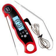 🔥 olaosiry digital meat thermometer - instant read, dual probe for food cooking, grilling, and bbq - oven safe with alarm (red) logo