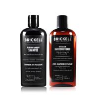 🧔 brickell men’s daily relieving hair care routine - dandruff shampoo & conditioner set for men: ziziphus joazeiro, aloe & jojoba oil shampoo, strength & volume enhancing conditioner - natural & organic (mint, 2 x 8 oz) logo