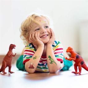 img 1 attached to 🦖 Konsait Dinosaur Pirate Temporary Tattoo for Kids - Exciting Party Favors with 132 Designs!