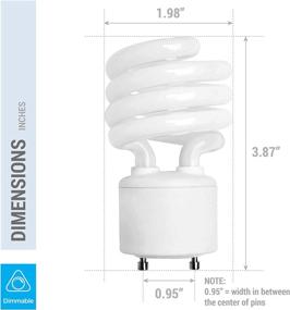 img 1 attached to 💡 (4 Pack) 13 Watt Mini Spiral GU24 Base CFL Light Bulb - Energy Efficient - Warm White (2700K) - 60W Equivalent - T2 Mini-Twist