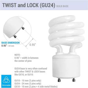 img 2 attached to 💡 (4 Pack) 13 Watt Mini Spiral GU24 Base CFL Light Bulb - Energy Efficient - Warm White (2700K) - 60W Equivalent - T2 Mini-Twist