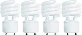 img 4 attached to 💡 (4 Pack) 13 Watt Mini Spiral GU24 Base CFL Light Bulb - Energy Efficient - Warm White (2700K) - 60W Equivalent - T2 Mini-Twist