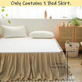 img 1 attached to 🛏️ BISELINA French Linen Bed Skirt - Pleated Frills 22-Inch Tailored Drop - Natural Flax Cotton Blend Dust Ruffle - Soft Cozy Farmhouse Bedding (22" King, Linen) - Improve Your Bedroom Décor with this Sought-After Product!