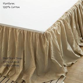 img 3 attached to 🛏️ BISELINA French Linen Bed Skirt - Pleated Frills 22-Inch Tailored Drop - Natural Flax Cotton Blend Dust Ruffle - Soft Cozy Farmhouse Bedding (22" King, Linen) - Improve Your Bedroom Décor with this Sought-After Product!