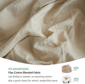 img 2 attached to 🛏️ BISELINA French Linen Bed Skirt - Pleated Frills 22-Inch Tailored Drop - Natural Flax Cotton Blend Dust Ruffle - Soft Cozy Farmhouse Bedding (22" King, Linen) - Improve Your Bedroom Décor with this Sought-After Product!