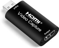 🎥 высокое разрешение 1080p 30fps hdmi в usb 2.0 захват видеокарты - запись непосредственно на компьютер для игры, стриминга, обучения - захват видео и аудио через hdmi (черный) логотип