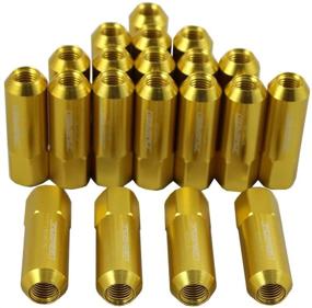 img 2 attached to JDMSPEED Gold 60MM Aluminum Extended Tuner Lug Nuts Replacement For Wheel Rims M12X1