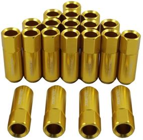 img 4 attached to JDMSPEED Gold 60MM Aluminum Extended Tuner Lug Nuts Replacement For Wheel Rims M12X1