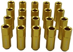 img 1 attached to JDMSPEED Gold 60MM Aluminum Extended Tuner Lug Nuts Replacement For Wheel Rims M12X1