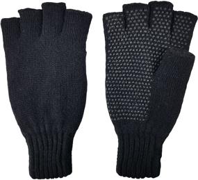 img 4 attached to Bruceriver Men's Knitted Thinsulate Lining Fingerless Gloves & Mittens: Stylish and Warm Accessories