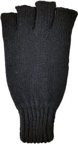 img 3 attached to Bruceriver Men's Knitted Thinsulate Lining Fingerless Gloves & Mittens: Stylish and Warm Accessories