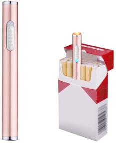 img 3 attached to ❤️ Pack of 2 Rechargeable USB Lighters - Mini Electric Flameless Windproof Portable Lighters in Silver and Rose Gold