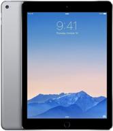 📱 renewed 2014 apple ipad air 2 - thinnest with touch id, retina display, 64gb, wifi, space gray logo
