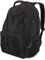 🎒 swissgear scansmart laptop backpack: sleek and practical black/black design, 19-inch logo