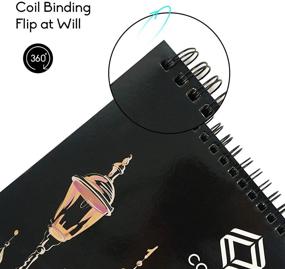 img 2 attached to CONDA 9x12 Black Paper Sketchbook - 40 Sheets (90lb/150gsm) - Double-Sided 📒 Spiral Sketch Pad - Durable Acid-Free Black Drawing Paper for Drawing and Painting