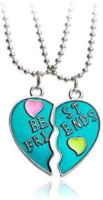 img 1 attached to 💚 MJartoria BFF Necklaces: Split Heart Green Pendant for Best Friends Forever - Ideal Gift for Girls and Sisters