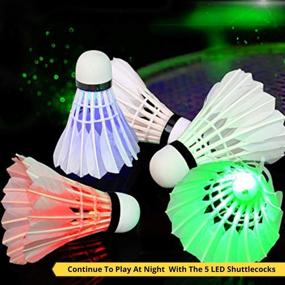 img 2 attached to Premium Quality Badminton Rackets (Set of 2) - Lightweight, Sturdy, Training Rackets with 5 LED Shuttlecocks and Carrying Bag Included