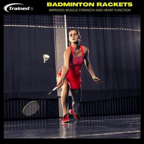 img 3 attached to Premium Quality Badminton Rackets (Set of 2) - Lightweight, Sturdy, Training Rackets with 5 LED Shuttlecocks and Carrying Bag Included