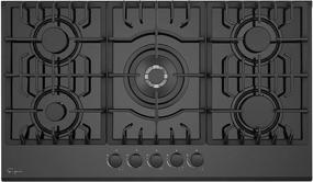 img 3 attached to Empava 36-inch Black Tempered Glass Gas Stove Cooktop with 5 Italy Sabaf Sealed Burners, NG/LPG Convertible