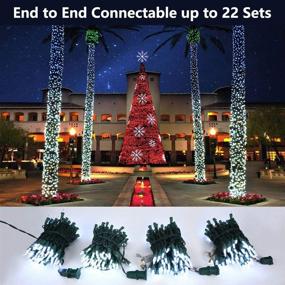 img 2 attached to 🎄 33ft 100 LED 2 Pack Brizled Christmas Tree Lights - UL Certified, Connectable Clear Indoor Outdoor Xmas Lights on Green Wire for Holiday Decoration - Bright White