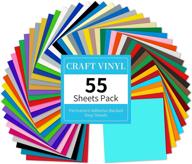 🎨 lya vinyl 55 pack: premium adhesive vinyl sheets for decor sticker, party decoration, car decal - 43 vibrant colors for cutting machines and craft cutters logo
