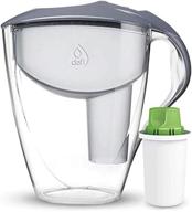 dafi astra led 12 cup filtering water pitcher gray alkaline filter made in europe bpa-free logo