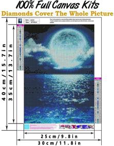 img 3 attached to ✨ Diamond Painting Kit for Adults Beginner - DIY 5D Diamond Dots Full Drill Crystal Rhinestone Embroidery Cross Stitch Sea View Scenery Moon Diamond Art - Home Wall Decor, Size: 11.8"X15.7