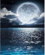 ✨ diamond painting kit for adults beginner - diy 5d diamond dots full drill crystal rhinestone embroidery cross stitch sea view scenery moon diamond art - home wall decor, size: 11.8"x15.7 logo