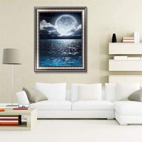 img 2 attached to ✨ Diamond Painting Kit for Adults Beginner - DIY 5D Diamond Dots Full Drill Crystal Rhinestone Embroidery Cross Stitch Sea View Scenery Moon Diamond Art - Home Wall Decor, Size: 11.8"X15.7