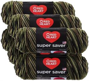 img 4 attached to ❤️ 6-Pack Red Heart Camouflage Super Saver Yarn - Enhanced SEO