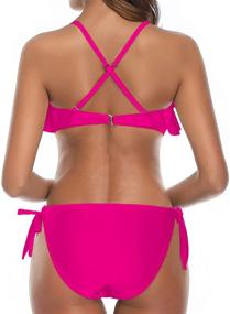 img 3 attached to 👙 Flirty Flounce Swimsuit: A Must-Have Triangle Women's Clothing for Swimsuits & Cover Ups