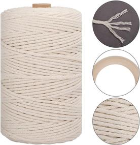 img 2 attached to Outuxed Macrame Kits for Beginners - Macrame Cord 3mm x 220 Yards, 8pcs 30mm Beads, and 2pcs 65mm Wood Rings for Wall Hanging Crafts and Plant Hangers