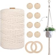 outuxed macrame kits for beginners - macrame cord 3mm x 220 yards, 8pcs 30mm beads, and 2pcs 65mm wood rings for wall hanging crafts and plant hangers logo