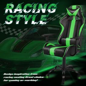 img 3 attached to 🎮 Massage Racing PC Gaming Chair - Comfortable Ergonomic Video Game Chair with Lumbar Support, Headrest, and Armrest - Executive PU Leather Gaming Desk Chair for Silent Rolling