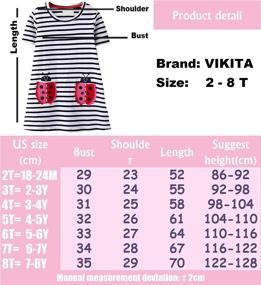 img 1 attached to 👗 Casual Girls' Clothing for Dresses, VIKITA Cotton Flower Sleeve