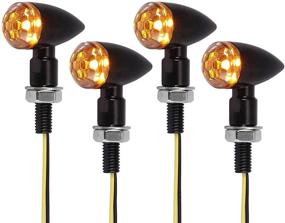 img 4 attached to 🏍️ Justech 4PCS Motorcycle LED Turn Signal Indicators: Mini Bullet Shape Amber Lights for M8 Motorbikes - Universal Aluminium Blinker Lights