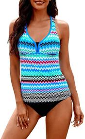 img 4 attached to 👙 Lovezesent Women's Racerback Tankini Swimsuit - Stylish Swimwear in Swimsuits & Cover Ups