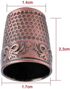 img 3 attached to 🧵 Metal Sewing Thimble Red Bronze, Leather Ring Thimble (1 Pack) - Ultimate Finger Protector for Handmade Sewing