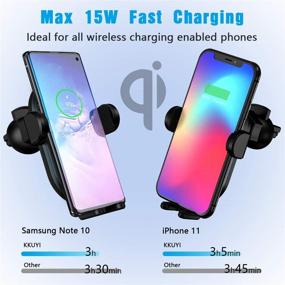 img 3 attached to 15W Qi Fast Charging Wireless Car Charger with Auto-Clamping Mount - iPhone 11/11 Pro/11 Pro Max/Xs MAX/XS/XR/X/8, Samsung S10/S9/S9+/S8/S8+