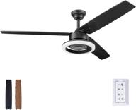 🌀 matte black orbis ceiling fan 51461-01 by prominence home - 52 inch логотип