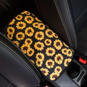 img 2 attached to 🚗 Stylish and Functional Blue Aztec Print Car Seat Cover Set - Includes Steering Wheel Cover, Console Cushion Pad, Seat Belt Cover, Full Set for Interior Decorative Cover - BIGCARJOB