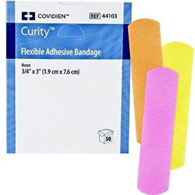 img 2 attached to 🩹 Covidien Curity Flexible Neon Bandage 3/4"x3" 50/Bx