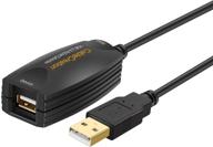 🔌 cablecreation активный удлинитель usb 2.0 (16.4 футов), кабель соединительный usb a male to female для oculus rift, принтера, сканера, клавиатуры, игровой приставки, системы безопасности – черный, 5 метров. логотип