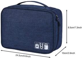 img 3 attached to 🔌 TABITORA Electronics Organizer: Travel Cable Cord Bag for Chargers, USB, SD Cards & More - Navy