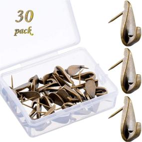 img 4 attached to 📌 30 Pack Teardrop Style Pin Hooks Push Pin Hangers, 20 lbs Capacity, Bronze Finish - Ideal for Home, Office, Wood, and Fabric Wall Picture Hanging