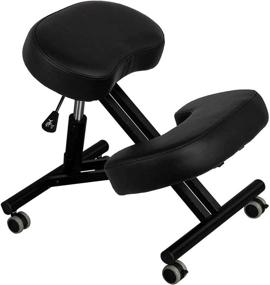 img 4 attached to 🪑 OMECAL Ergonomic Posture Chair with Adjustable Kneeling Stool for Home & Office, Thick Cushions, Flexible Seat, Rolling Casters, Neck & Back Pain Relief