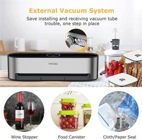 img 1 attached to 🔒 Efficient Food Saver Vacuum Sealer Machine with Hands-Free Technology - FRESKO Vacuum Seal System, -95Kpa Power, and 20 Vacuum Bags Included