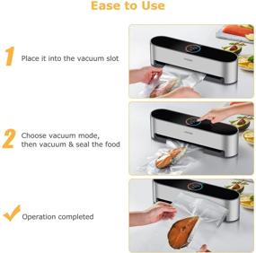 img 2 attached to 🔒 Efficient Food Saver Vacuum Sealer Machine with Hands-Free Technology - FRESKO Vacuum Seal System, -95Kpa Power, and 20 Vacuum Bags Included